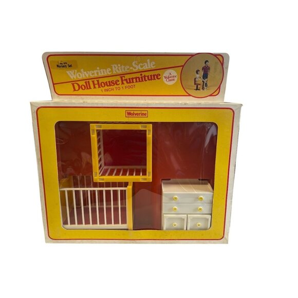 Vintage Wolverine Rite-Scale Doll House Furniture Nursery Set - Picture 1 of 3
